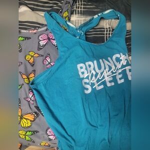 Blue Sleeveless Tank And Pj Pants